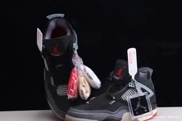 Official Maikesneakers CV9388-001 x Bred White Jordan Retro Off 4 Air 0323